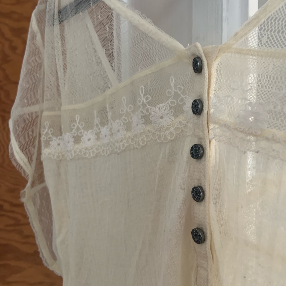 Free People Ivory Lace Blouse
